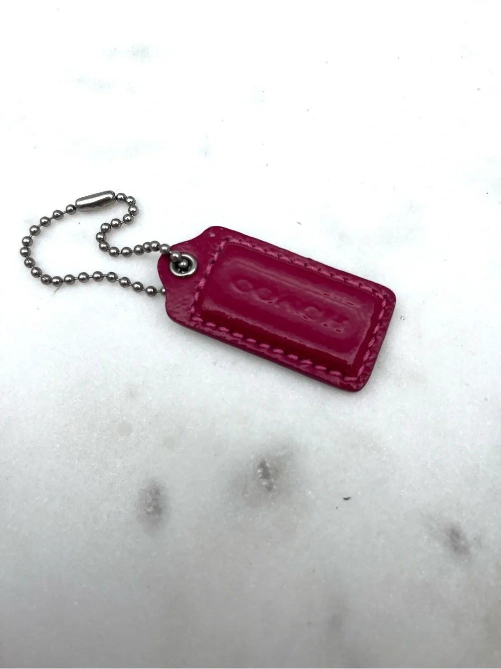 COACH Vintage Patent Hang Tag, Cranberry Red